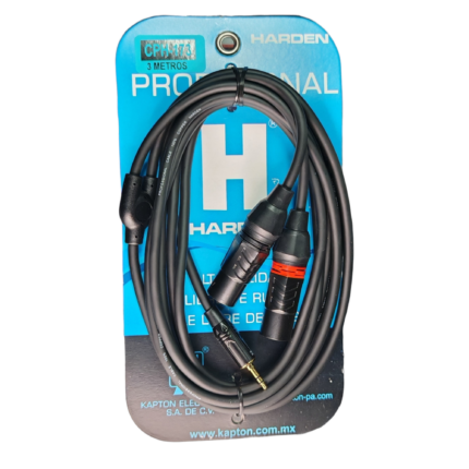 CABLE PLUG 3.5 A 2 CANON MACHOS 3 METROS (Harden)