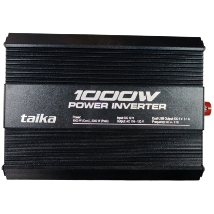 INVERSOR DE VOLTAJE DE 1000W CON TRES SALIDAS Y 2 PUERTOS USB (Taika)